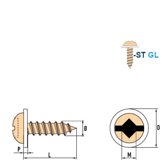 Vis à Tôle-Tête Cylindrique Bombée SQ Square-Drive ST C GL PA 4,2x13 mm avec SQ Embout 50mm - 1000 pièces-Lire la description