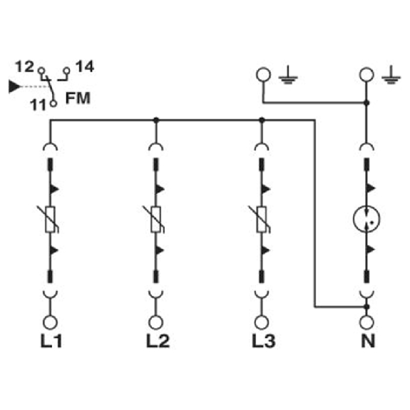 Parafoudre Type 1/2 - Uc:264V - Iimp:12,5kA - Tri+N-Lire la description