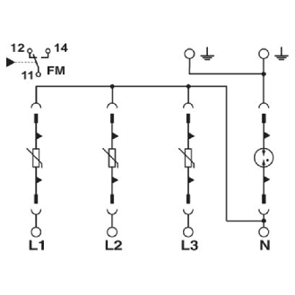 Parafoudre Type 1/2 - Uc:264V - Iimp:12,5kA - Tri+N-Lire la description