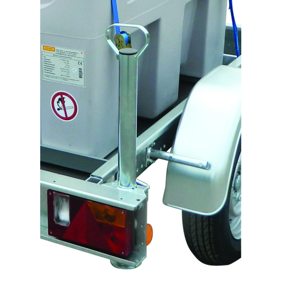 Cuve transport gasoil Easy   440 Standard avec pompe  40L/min  12 V et capot conforme ADR, sur remorque routière-Lire la description