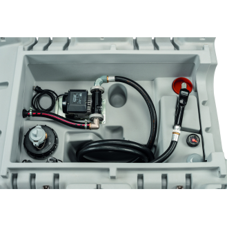 Cuve double paroi stockage gasoil 980 L sans capot, pompe 230 V-Lire la description