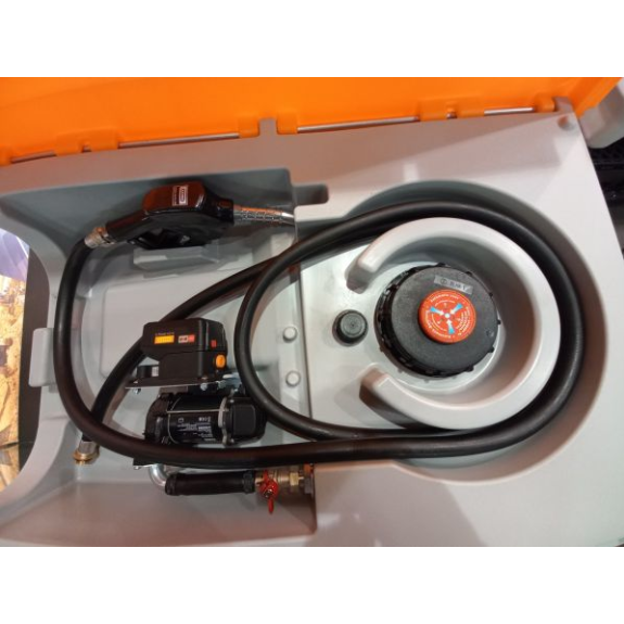Cuve transport gasoil  660 litres avec capot pompe 45 L, batterie Lithium 18 V 4 Ah et chargeur fournis-Lire la description