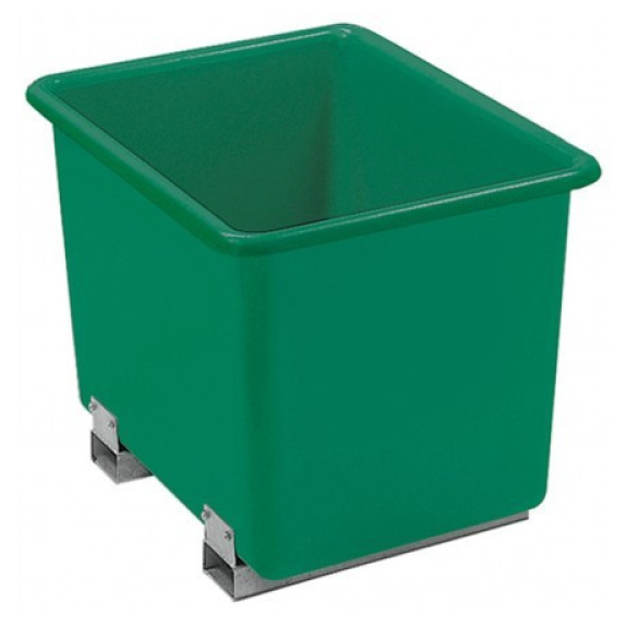Bac PFV avec fourreaux 300 litres vert-Lire la description