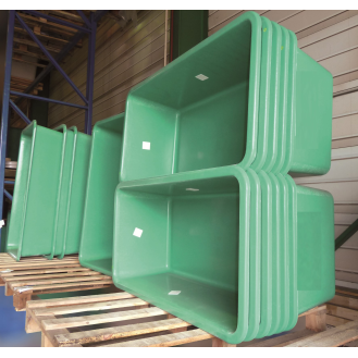 Bac PFV sur roulettes 1 100 litres vert-Lire la description