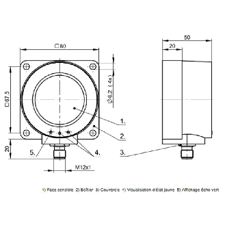 Ultrason Directe PNP(x2) NO/NF P=600-6000mm / M12 5P-Lire la description