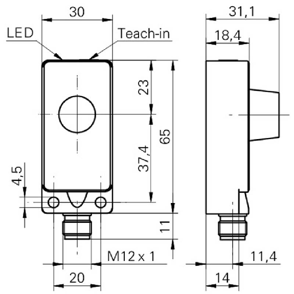 Ultrason Directe ANA 0-10V P30-250mm Teach 24VDC / M12 4P Ultrason Directe ANA 0-10V P30-250mm Teach 24VDC / M12 4P-Lire la description