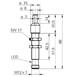 Ultrason Directe M12 ANA 0-10V P2-82mm Teach ext 15-30VDC / M12 4P-Lire la description