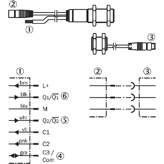 Ultrason Barrage PNP NO/NF P=60mm / M08 3P+C-Lire la description