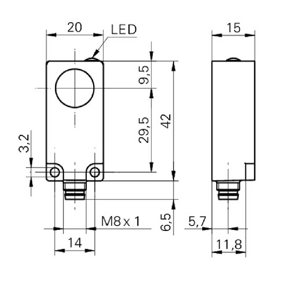 Ultrason Barrage (E) P1000mm Teach 15-30Vdc / M08 4P Ultrason Barrage (E) P1000mm Teach 15-30Vdc / M08 4P-Lire la description
