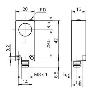 Ultrason Barrage (E) P1000mm Teach 15-30Vdc / M08 4P-Lire la description