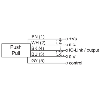 Ultrason Directe Push Pull IO-Link P=20-1000mm / M12 5P-Lire la description