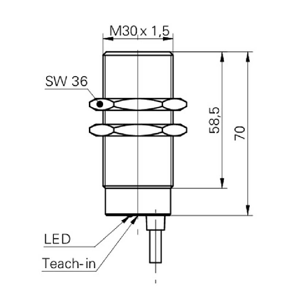 Ultrason Directe M30 ANA 0-10V P100-1000mm Teach 24Vdc / Câble 2m-Lire la description