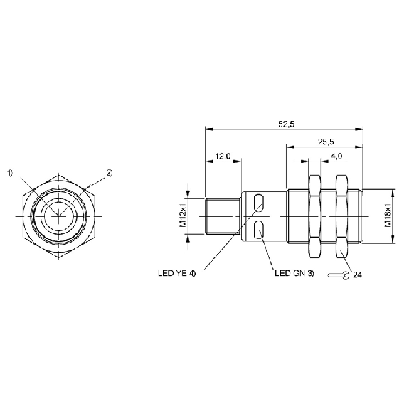 Ultrason Directe M18 ANA 0-10V P65-600mm Axial 15-30Vdc / M12 5P Ultrason Directe M18 ANA 0-10V P65-600mm Axial 15-30Vdc / M12 5P-Lire la description