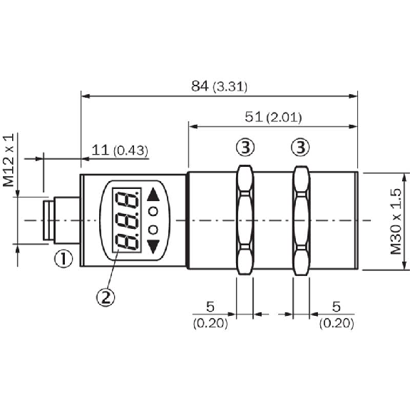 Ultrason Directe M30 ANA P30-250mm 4-20mA/0-10Vdc Axial / M12 5P Ultrason Directe M30 ANA P30-250mm 4-20mA/0-10Vdc Axial / M12 5P-Lire la description
