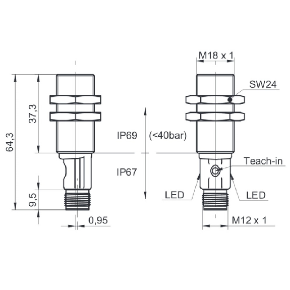 Ultrason Directe 2 seuils M18 PushPull P20-1000mm qTeach IO-L M12 5P Ultrason Directe 2 seuils M18 PushPull P20-1000mm qTeach IO-L M12 5P-Lire la description