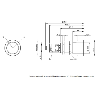 Ultrason Directe M30 ANA 4-20mA/0-10V P=350-5000mm Axial / M12 5P-Lire la description