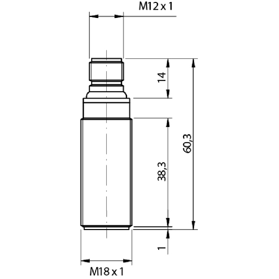 Ultrason Directe M18 ANA 4-20mA P1200mm Inox Axial / M12 4P-Lire la description
