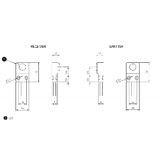 Ultrason Barrage PNP NO P300mm 20x30x12 Plast. Radial / Câble 2m PVC-Lire la description