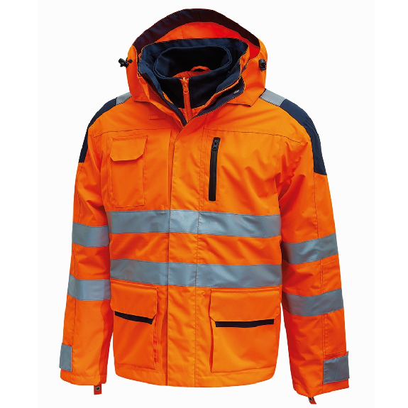 U-Power - Parka imperméable orange haute visibilité BACKER-Lire la description
