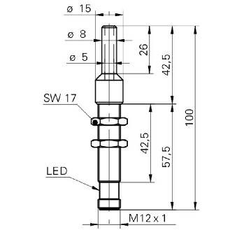 Ultrason Directe M12 PNP NO P5-70mm Teach 12-30Vdc / M12 4P-Lire la description