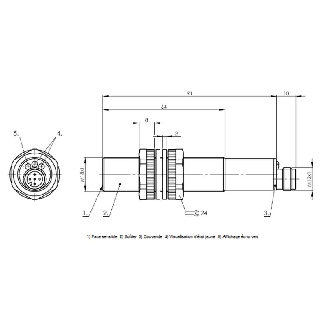 Ultrason Directe M18 ANA 4-20mA P30-400mm Axial / M12 5P-Lire la description