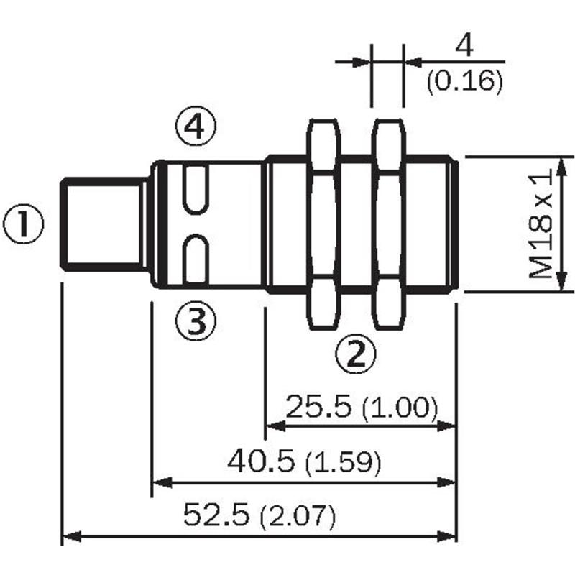 Ultrason Directe M18 ANA P120-1000mm 0-10Vdc Axial / M12 5P-Lire la description