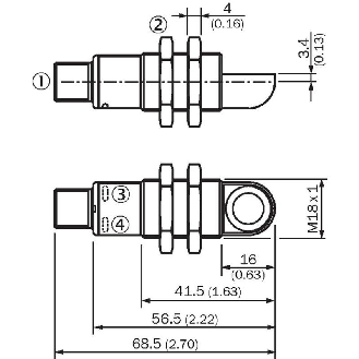 Ultrason Directe M18 ANA P120-1000mm Teach 0-10Vdc / M12 5P-Lire la description