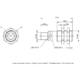 Ultrason Directe M18 PNP/NPN NO/NF P65-600mm IO-Link Axial / M12 5P-Lire la description