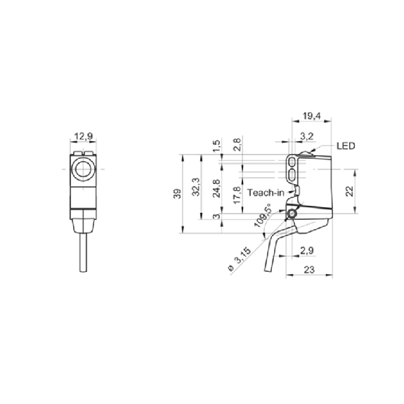 Ultrason Directe 2 seuils Push-Pull IO-Link P15-500mm / Câble 2m-Lire la description