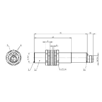 Ultrason Directe M18 PNP(x2) NO/NF P400mm Axial 12-30Vdc / M12 5P-Lire la description