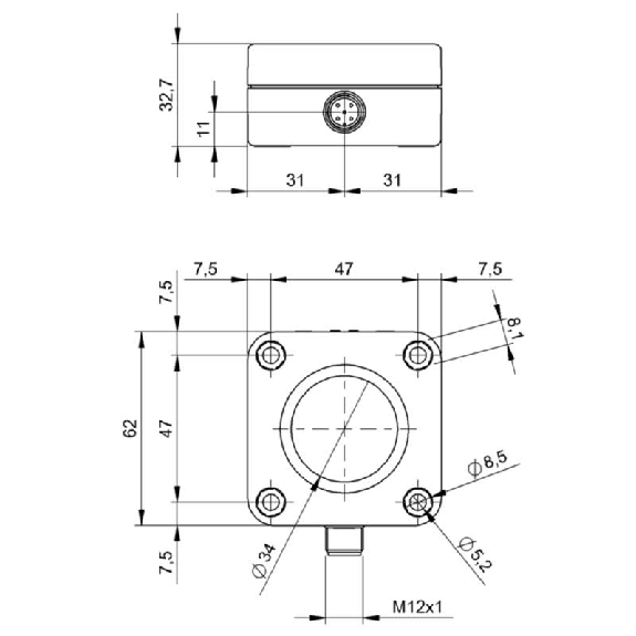 Ultrason Directe ANA 4-20mA/0-10V P=350-5000mm / M12 5P Ultrason Directe ANA 4-20mA/0-10V P=350-5000mm / M12 5P-Lire la description