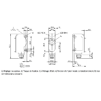 Ultrason Directe ANA 4-20mA P=50-300mm / M08 4P-Lire la description