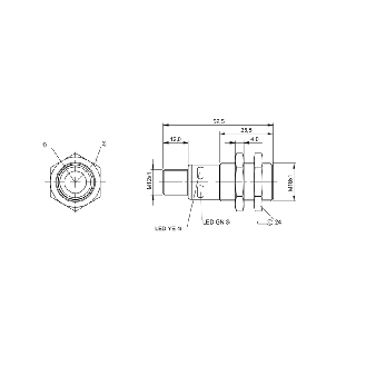 Ultrason Directe M18 ANA 0-10V P120-1300mm Axial 15-30Vdc / M12 5P-Lire la description