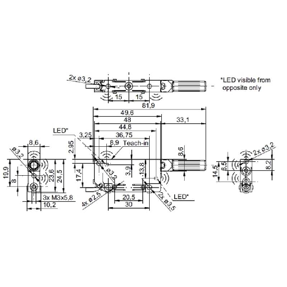 Ultrason Directe 0-10V P=150mm Teach 15-30Vdc / Câble 2m Ultrason Directe 0-10V P=150mm Teach 15-30Vdc / Câble 2m-Lire la description