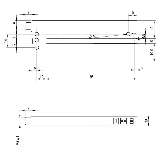Fourche en U PNP/NPN E=5mm Prof=95mm Laser / M08 4P-Lire la description