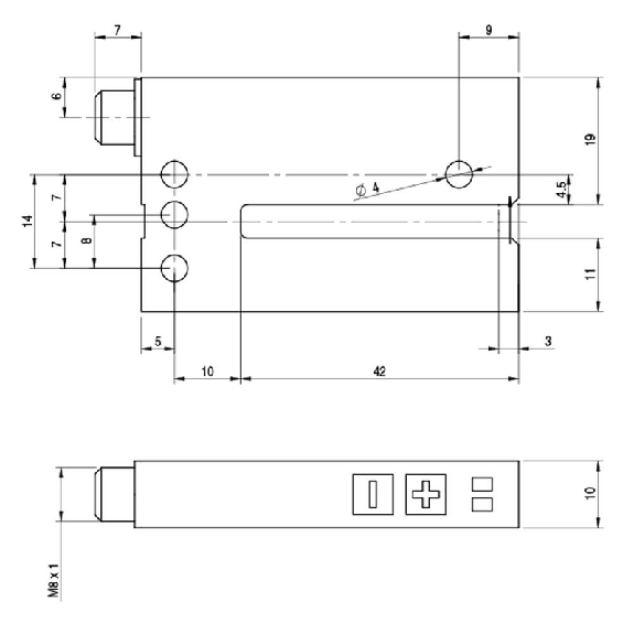Fourche en U PNP/NPN E=5mm Prof=42mm IR / M08 4P-Lire la description