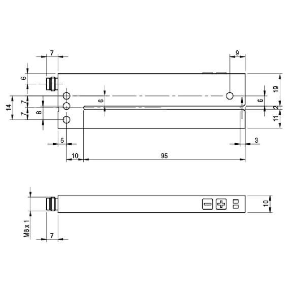Fourche en U PNP/NPN E=2mm Prof=95mm IR / M08 4P Fourche en U PNP/NPN E=2mm Prof=95mm IR / M08 4P-Lire la description