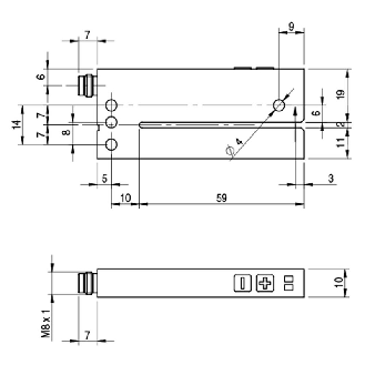 Fourche en U PNP/NPN E=2mm Prof=59mm IR / M08 4P-Lire la description