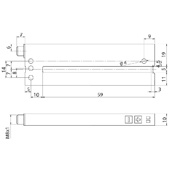 Fourche en U PNP/NPN E=5mm Prof=95mm IR / M08 4P Fourche en U PNP/NPN E=5mm Prof=95mm IR / M08 4P-Lire la description
