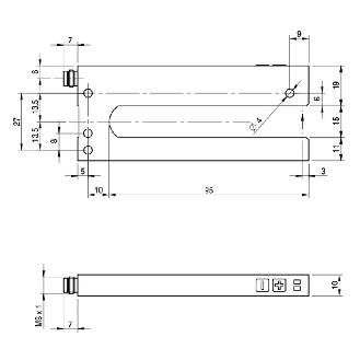 Fourche en U PNP/NPN E=15mm Prof=95mm IR / M08 4P-Lire la description