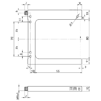 Fourche en U PNP/NPN E=80mm Prof=95mm IR / M08 4P-Lire la description