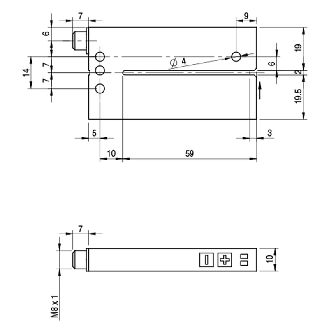 Fourche en U PNP/NPN E=2mm Prof=59mm Laser / M08 4P-Lire la description