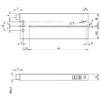 Fourche en U PNP/NPN E=2mm Prof=95mm Laser / M08 4P-Lire la description