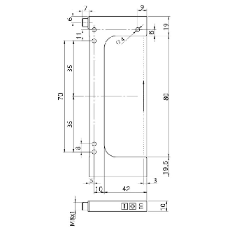 Fourche en U PNP/NPN E=120mm Prof=42mm Laser / M08 4P-Lire la description
