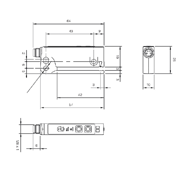 Fourche en U PNP/NPN E=3mm Prof=42mm IR / M08 4P-Lire la description