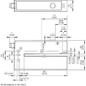 Fourche à ultrasons U PNP/NPN E=3mm Prof=69mm LO/DO / M08 4P-Lire la description