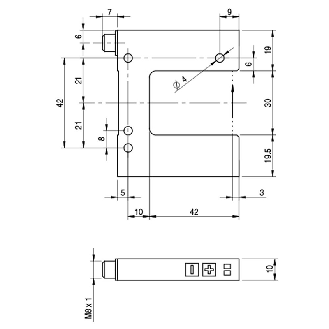 Fourche en U PNP/NPN E=30mm Prof=42mm Laser / M08 4P-Lire la description