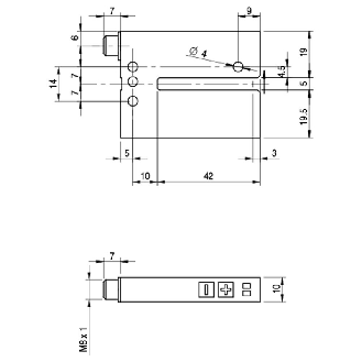 Fourche en U PNP/NPN E=5mm Prof=42mm Laser / M08 4P-Lire la description