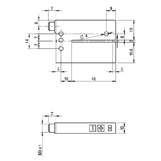 Fourche en U PNP/NPN E=2mm Prof=42mm Laser / M08 4P-Lire la description