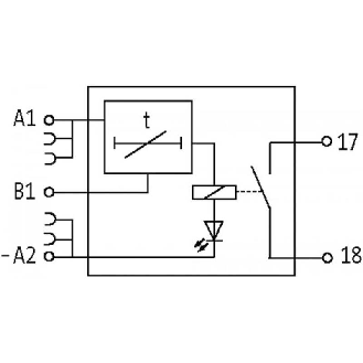 Temporisateur Off-delay 0.1...10 s IN: 24 VDC - OUT: 250 VAC/DC/6A-Lire la description